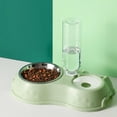 thumbnail image 2 of Pet Dogs Cats Food Water Feeder Bowl 2 in 1 Water Food Bowl Anti Spill Stable Design Separation Double Bowls with Automatic Water Dispenser Pet Food Water Dish for Cats Small Dogs and Pets, 2 of 4