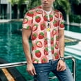 thumbnail image 6 of KLL Cute Strawberry for Men's Baseball Shirts,Short Sleeve Casual Shirts Button Down Shirt for Men Beach Summer Wedding Shirt-Large, 6 of 7