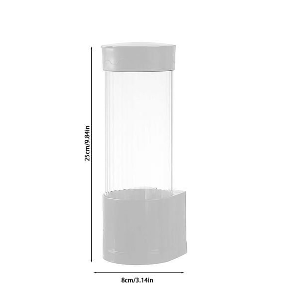 Cup Holder Dispenser for Water Cooler Hangable with Sticky Mount, Holds 40 Paper Cups Transparent Container with Dust Cover, Wall-Mounted Storage Solution for Office Home Kitchen Parties