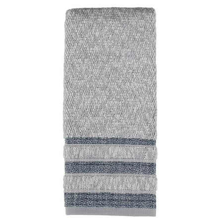 SKL Home Cubes Modern Look Woven Textured Stripes Bath Towel - 27 x 50   Navy