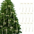 thumbnail image 2 of EWASWON 12 Pack Rose Gold Christmas Bows - Polyester Holiday Tree Decorations, Reusable Festive Ornaments for Christmas Tree Branches, 2 of 6