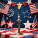thumbnail image 5 of 2 pcs 4th of July Flameless Taper Candles, 250th Anniversary Patriotic Battery Operated LED Red White Blue Flag Pattern Candles, Independence Day Home Decorations, 5 of 8