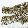 thumbnail image 3 of Catalonia Sherpa Wearable Blanket with Sleeves & Foot Pockets for Adult Women Men, Comfy Snuggle Wrap Sleeved Throw Blanket Robe, Gift Idea, Cheetah, 75" x 53", 3 of 6