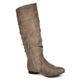 thumbnail image 3 of Women Pu/Suede Wide Calf Knee High Boots Slouch Flat Heel Booties Shoes Blvd-W Wide/Calf/Taupe Size 5.5, 3 of 3