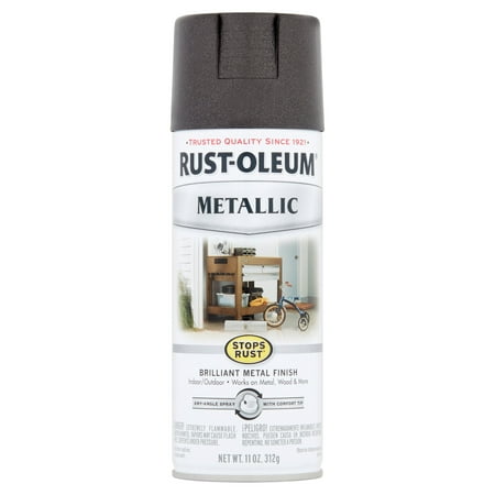 (3 Pack) Rust-Oleum Stops Rust Metallic Oil Rubbed Bronze Brilliant Metal Finish Spray Paint, 11 (Best Way To Paint Metal Front Door)
