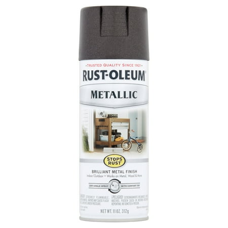 (3 Pack) Rust-Oleum Stops Rust Metallic Oil Rubbed Bronze Brilliant Metal Finish Spray Paint, 11 (Best Paint For Metal)