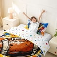 thumbnail image 3 of Castle Fairy Football Print Twin Duvet Cover, Hippie Splash Twin Bedding, White Blue Orange,2pcs,1 Duvet Cover and 1 Pillowcase, 3 of 6