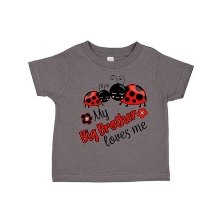 

Inktastic My Big Brother Loves Me with Cute Ladybugs Gift Toddler Boy or Toddler Girl T-Shirt