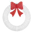 thumbnail image 2 of Large White Lighted Holiday Wreath with Red Bow, Indoor/Outdoor Use Pre-Lit Christmas Wreath w/ 175 LED Lights & Remote Control & Timer - 36 Inches, 2 of 10