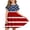A Multicolor, variant on LOOK! Auroural Girls' Middle And Big Kids' Fashion Independence Day Printed Splicing Short Sleeved Skirt With Wrinkle Dress(4-14Years)