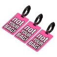 thumbnail image 1 of Equipaje Etiqueta, PVC Identificador Tarjeta Soporte Etiqueta, No Tu Bolsa Patrón Viaje Bolso Etiqueta con Ajustable Correa para Equipaje Maleta, Rosa Paquete de 3, 1 of 5
