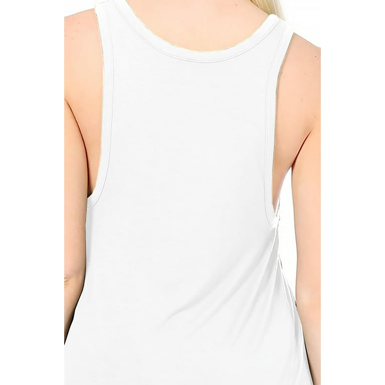 LONG AND LOOSE YOGA RACERBACK: WHITE