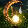 thumbnail image 1 of Moon Solar Garden Decorative Lights, Patio Decor, Metal, Solar Moon, Glass LED, Garden Lamp, Waterproof Post Light with Fairy and Stake, Yard, Lawn,, 1 of 5