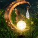thumbnail image 1 of Moon Solar Garden Decorative Lights, Patio Decor, Metal, Solar Moon, Glass LED, Garden Lamp, Waterproof Post Light with Fairy and Stake, Yard, Lawn,, 1 of 5