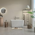 thumbnail image 2 of 49" Acrylic Freestanding Bathtub, Japanese Style Square Shape Soaking Tub Sit-in Design Chrome Overflow and Drain, White, 2 of 10