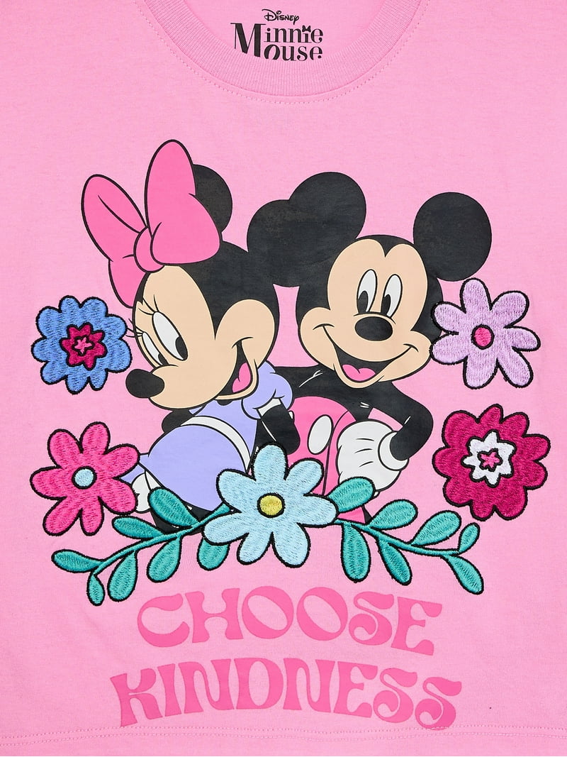 Minnie and Mickey Mouse Girls' Graphic Tee and Shorts Set, 2-Piece