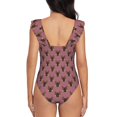 thumbnail image 6 of Yiaed German Shepherd Dog Print Women's Ruffled One Piece Swimsuit V Neck Swimwear Slimming Monokini for Woman-Large, 6 of 8