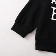 3T Baby Boys Clothes Baby Boys Outfits 3-4T Boys Letter Print Long Sleeve Round Neckline Tops Ripped Pants 2PCS Set Black