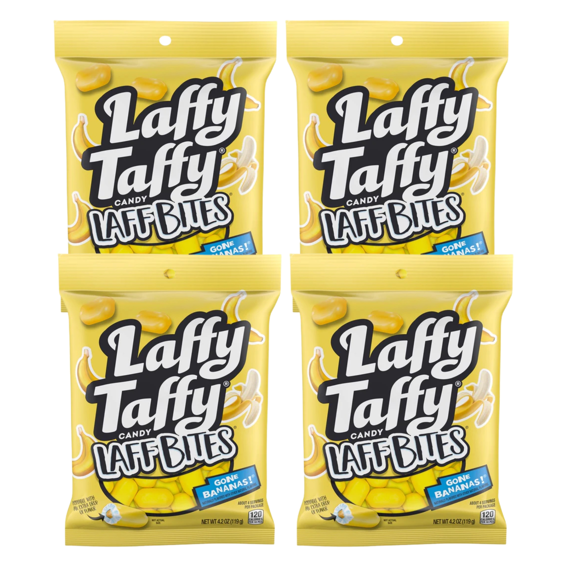 Laffy Taffy Laff Bites Gone Bananas Candy with Chewy Texture Delicious