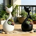 thumbnail image 4 of Modern Ceramic Cat Figurine Minimalist Animal Sculpture Decorative Ornament for Home Office Living Room Shelf Decor, 4 of 8