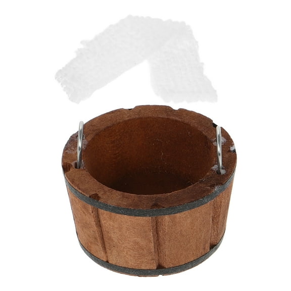 GOOHOCHY Wooden Mini Dollhouse Furniture Set Realistic 1:12 Scale Bathroom Accessories Light Brown Toy Decor