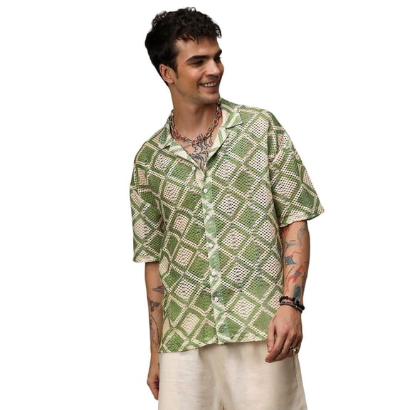 Geometric Block Oversized Shirt