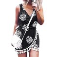 thumbnail image 2 of Vestido delgado estampado con cuello en V sin mangas informal de moda cómoda de verano para mujer Pompotops ghjkhdj19078, 2 of 9
