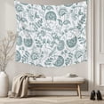 thumbnail image 5 of Boho Teal Green Floral Tapestry for Bedroom Wall Hanging Tapestry, Vintage Farmhouse Paisley Leaf Ceiling Backdrop Tapestries Poster Blanket Wall Decor for Teens Room Living Room Dorm 51" x 59", 5 of 8