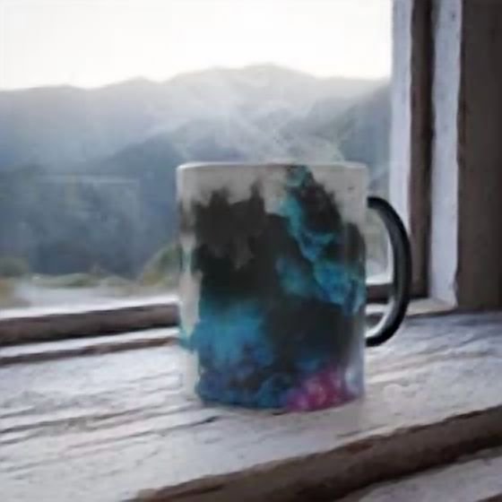 Blue & Black Clouds Color Morphing Mug, 11Oz