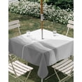 thumbnail image 2 of Outdoor Tablecloth with Umbrella Hole, Grey Ombre Spillproof Waterproof Outdoor Table Cover, Summer Minimalist Ocean Waves Patio Tablecloths for Party/Garden/Picnic, Square 54"x54", 2 of 9