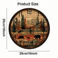 thumbnail image 2 of Kurmntregon Cabin Bear Wall Clock Forest Wildlife Mountain Lodge Wooden Silent Non-Ticking Desk Clock Decorative For Living Room Home Office School Kitchen Wall Decoration Round 10", 2 of 7