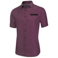 thumbnail image 3 of Lars Amadeus Men's Short Sleeve Shirts Summer Printed Pocket Button Down Shirts, 3 of 6
