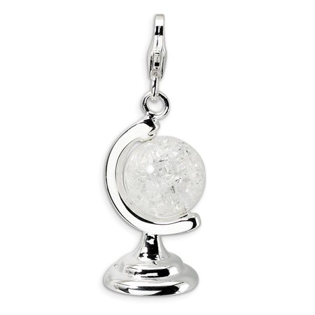 Enameled Globe Charm - Roy Rose Jewelry Sterling Silver Amore la Vita 3-D Enameled Cracked Crystal Globe w/Lobster Clasp Charm