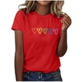 thumbnail image 2 of Lolmot Blouses pour Femmes, Mode Féminine Imprimé Manches Courtes Blouse Amusante Col Rond T-Shirt Tops, 2 of 6