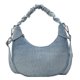 thumbnail image 1 of Bolso cruzado plisado para mujer, bolso de mano de tela vaquera de Color sólido con forma de media luna, cierre de cremallera, bolso Simple, bolso diario para mujer, 1 of 6