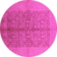 thumbnail image 1 of Ahgly Company Indoor Round Oriental Pink Industrial Area Rugs, 7' Round, 1 of 4