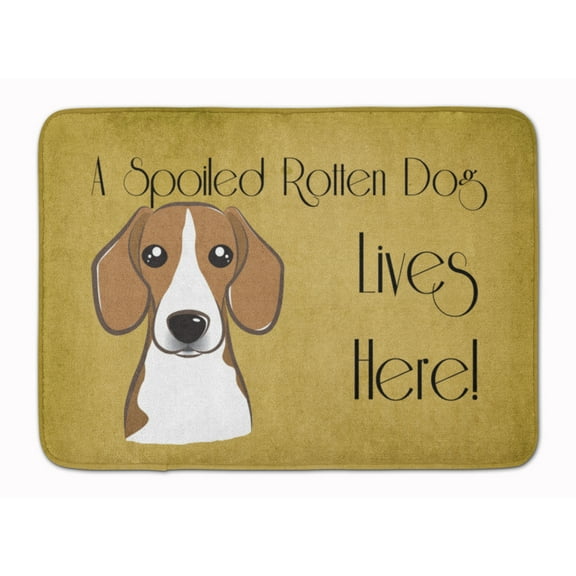 Carolines Treasures BB1487RUG Beagle Spoiled Dog Lives Here Machine Washable Memory Foam Mat 19 X 27" multicolor