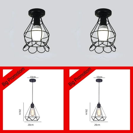 

WAGZOQN Vintage Pendant Lamp Iron Frame Ceiling Lighting Paint Restaurant Teahouse Chandelier Indoor Wrought Metal Modern Pendant Lights