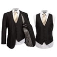 thumbnail image 4 of Mens Suit Two Piece Solid Notch Lapel Set With Free Matching Vest, 4 of 5