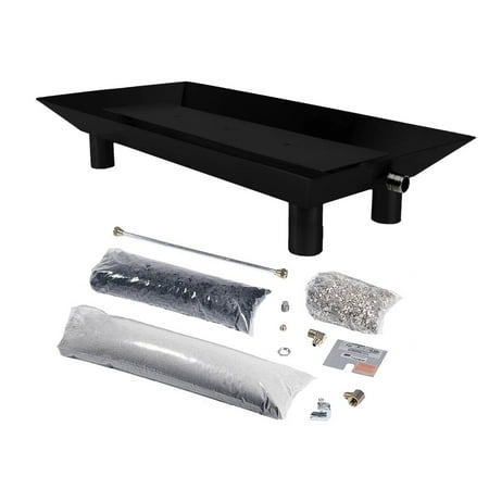 - Rasmussen Custom Pan Vented Fireplace Burner Kit with Round Legs, Natural Gas, 36