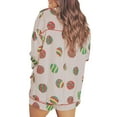 thumbnail image 2 of Elippeo Women 2 Piece Pajama Set Dessert Print Long Sleeves Shirt and Elastic Shorts for Loungewear Soft Sleepwear, 2 of 2