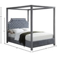 thumbnail image 5 of Meridian Furniture Rowan Tufted Velvet Queen Bed in Gray, 5 of 12