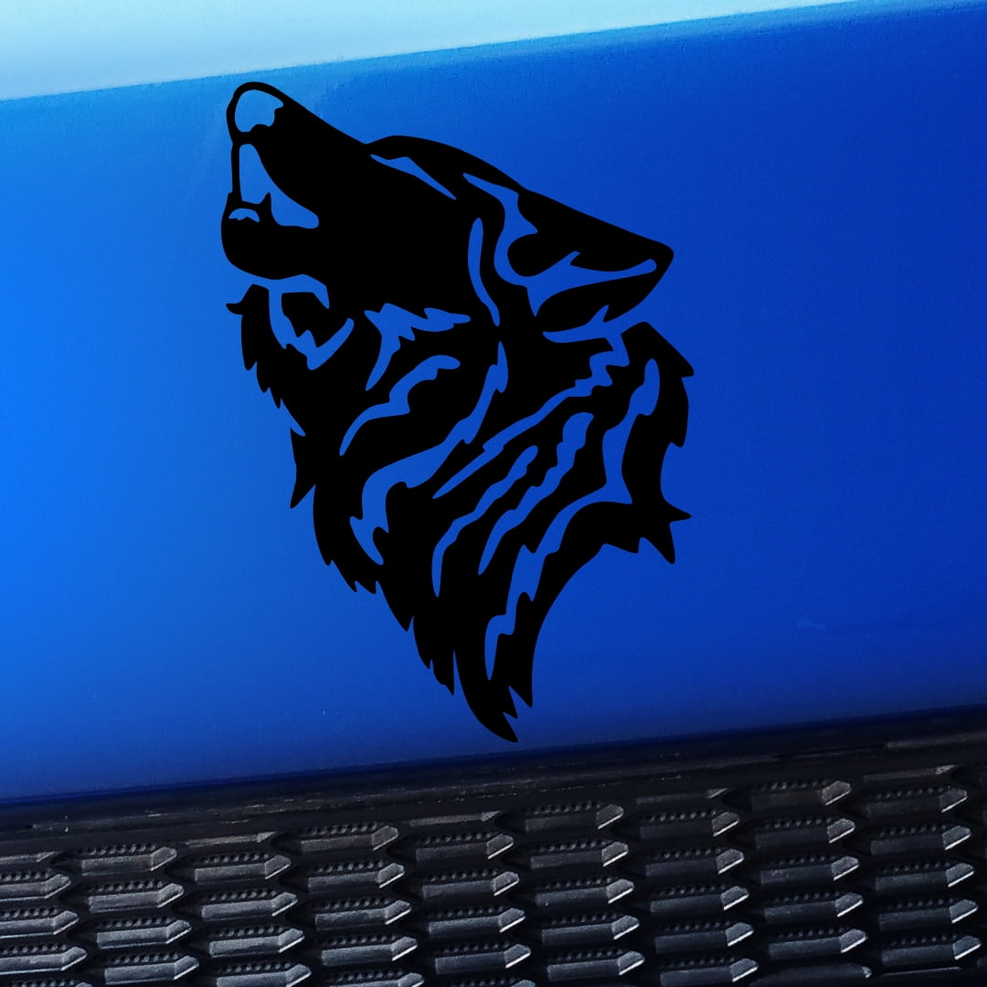Wolf Vinyl Decal Choose Color [BLACK]