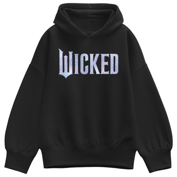 Wicked -   Sparkle Logo - Ladies Oversized Fleece Hoodie Sweatshirt