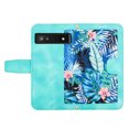 thumbnail image 6 of Allytech for Google Pixel 7A Wallet Case, Premium PU Leather Cards Slots Shoulder Strap Hand Wrist Fashion Floral Pattern Wallet Phone Case for Google Pixel 7A - Green, 6 of 14