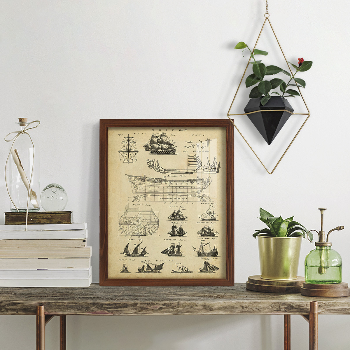 Encyclopediae I -Framed Print w/glass-Chestnut