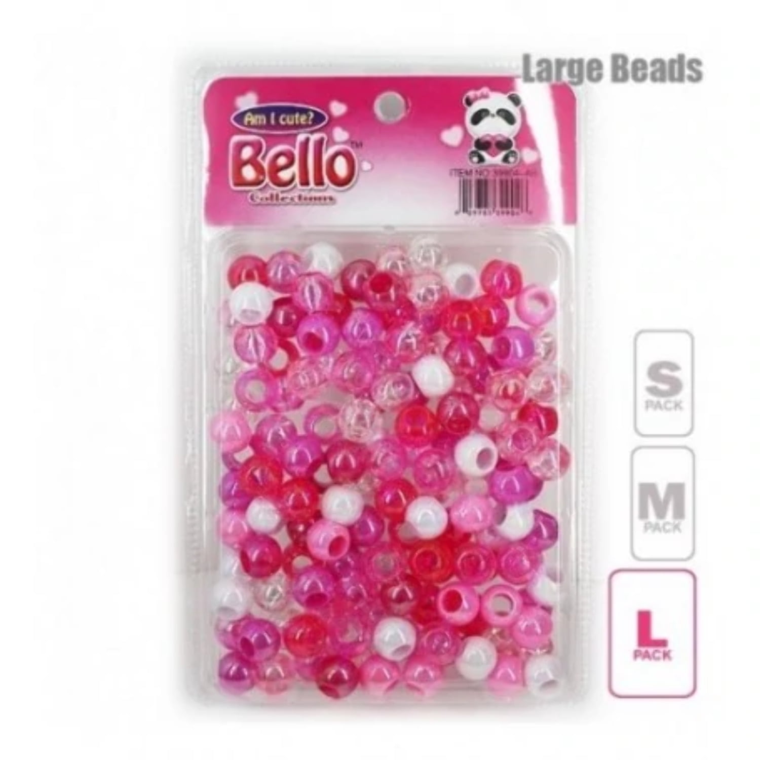 Bello Collection Jumbo Hair Beads-Clear/Gold #39900G