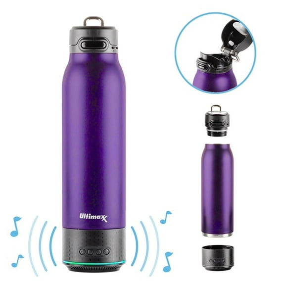 Ultimaxx 700ml Vacuum Insulated Water Bottle with Bluetooth Speaker – Double Wall Stainless Steel, Deep Purple