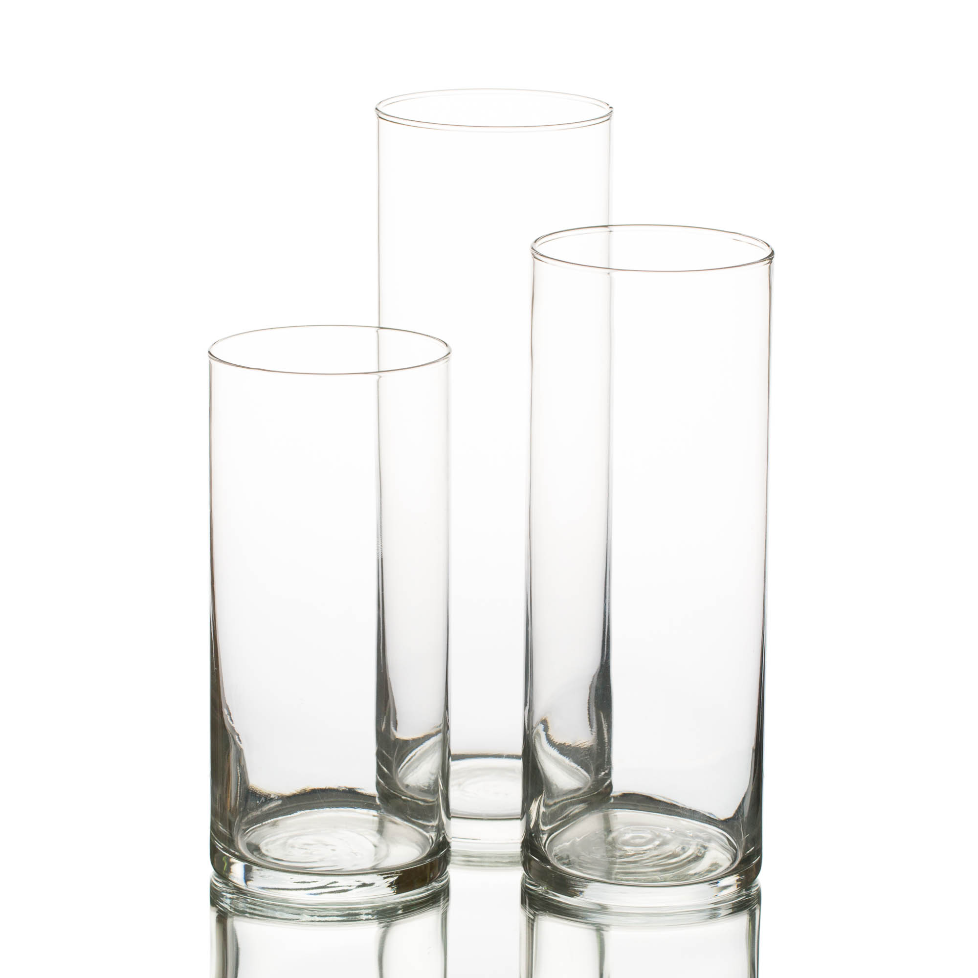 H-20/" Opening Diameter 4/" Clear Glass Cylinder Glass Vase Wholesale 6 pcs