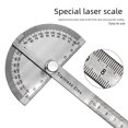 thumbnail image 3 of 10cm Compact Stainless Steel Half-Circle Angle Gauge - Rustproof Protractor for Carpentry, Construction & DIY Projects with Clear Readable Scale, Measuring Angles Up to 90 Degrees (Unbranded), 3 of 5